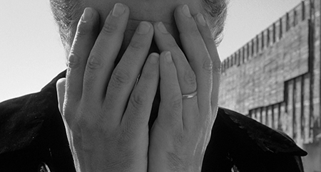 Film still of Marcello Mastroianni in Federico Fellini’s 8 ½, 1963
